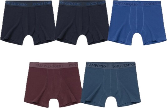 Panos Emporio 5pk Base Bamboo Boxer Navy/blue Quartz/bering Sea/vineyard Wine/navy XL