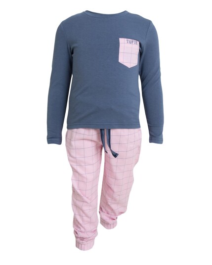 Tufte Wear Kids Pyjamas Set Vintage Indigo / Mauve Chalk 110 116 Tufte Wear Kids Pyjamas Set Vintage Indigo / Mauve Chalk 110 116