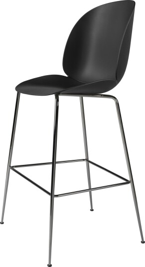 Gubi Beetle Barkrakk H75 Konisk Base Sort Krom/Svart Gubi Beetle Barkrakk H75 Konisk Base Sort Krom/Svart