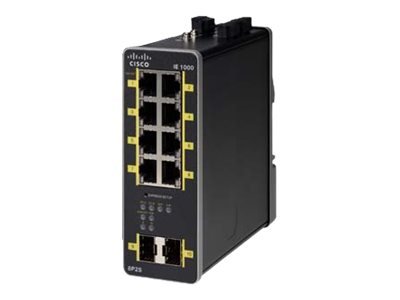 Cisco Industrial Ethernet 1000 Series - Switch - Styrt - 8 X 10/100/1000 (Poe+) + 2 X 1000Base-X Sfp (Opplink) - Din-Skinnemonterbar - Poe+ - Dc-Strøm