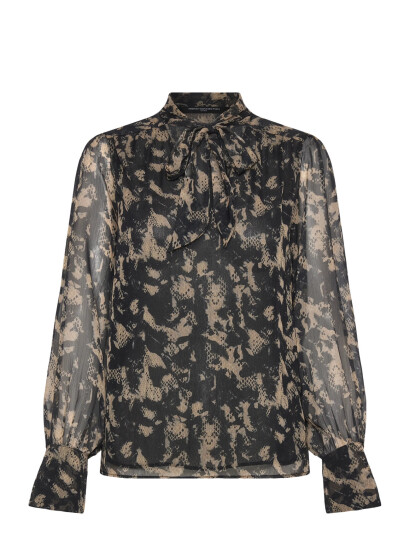 French Connection Amelia Hallie Tie Nk Blouse - Black - S French Connection Amelia Hallie Tie Nk Blouse - Black - S