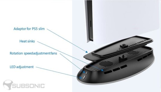 Subsonic Kjølesystem med LED Stativ til PS5 og PS5 Slim