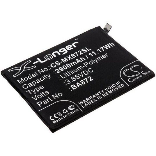 MeiZu M1872 batteri (2900 mAh 3.85 V, Sort)