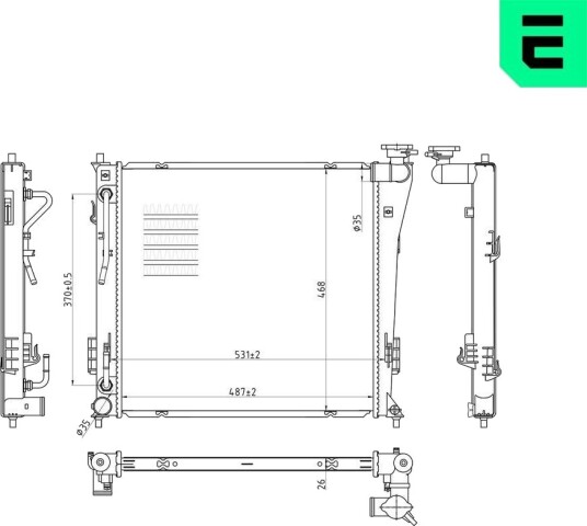 ERA 673333 Radiator motorkjøling
