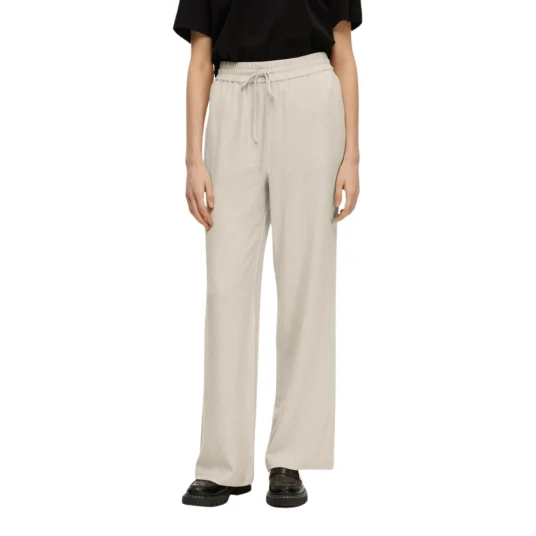 Selected Femme Viva-Gulia HW Long Linen Pant - Sandshell 38 Selected Femme Viva-Gulia HW Long Linen Pant - Sandshell 38