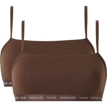Calvin Klein BH 2P One Cotton Unlined Plus Bralette morkbrun X-Large Dame Calvin Klein BH 2P One Cotton Unlined Plus Bralette morkbrun X-Large Dame