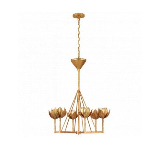 Alberto Small Single Tier Chandelier Antique Gold Leaf Alberto Small Single Tier Chandelier Antique Gold Leaf