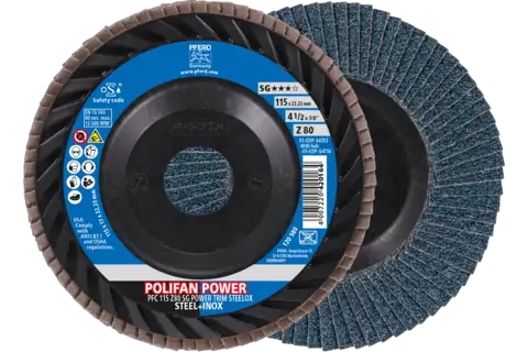 Pferd Polifan Lamellskiver Av Zirkonia Aluminiumoksid Z Sg Power Trim Steelox 11,5 Cm 10 Stk