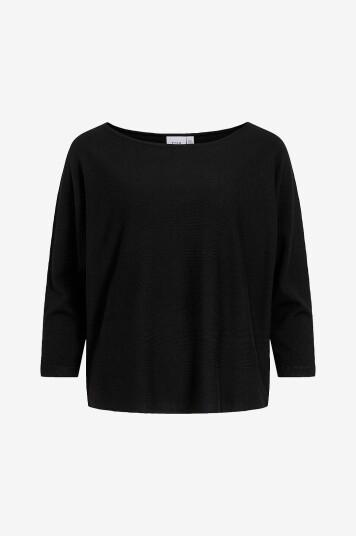 Vila Genser viMalu Boatneck 3/4 Sleeve Knit Svart Vila Genser viMalu Boatneck 3/4 Sleeve Knit Svart