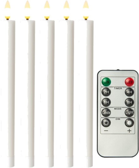 Goobay LED kronelys med bevegelig flamme inkl. fjernkontroll 5 stk.