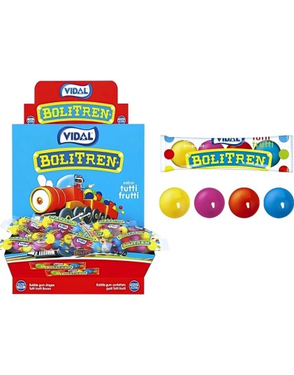 200 stk Vidal Bolitren Dispenser Eske med Tutti Futti Tyggegummi 1,4 kg