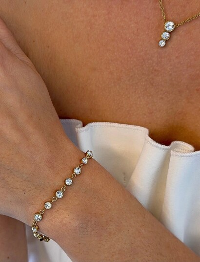Bud to rose Lima Bracelet Clear/Gold Gold ONE SIZE Bud to rose Lima Bracelet Clear/Gold Gold ONE SIZE
