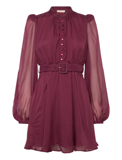 by Ti Mo Organza Mini Dress - Burgundy - M