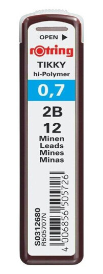 Rotring Tikky Mechanical Pencil Lead Refills 0.7mm 2B