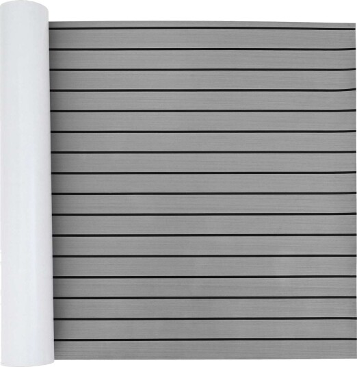 vidaXL Båtmatt Stripete Lys Grå og Svart 240 x 90 cm EVA