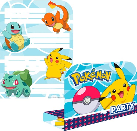 Amscan International Invitasjonskort Pokémon 8-pakning