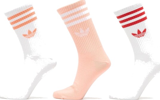 Sokker adidas 3 Stripes Crew Socks 3 Pairs White/ / White S