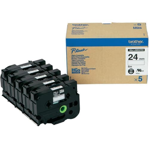 Brother Tape 24mm Hge-m951v5 Svart/sølv 5-pack