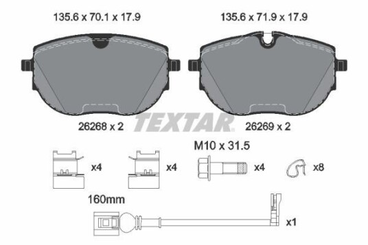 Bremseklosser TEXTAR 2626801 Bremseklosser TEXTAR 2626801