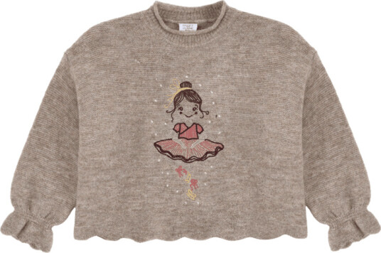 Hust And Claire Hust & Claire Charlotte Ballerina Strikkegenser til barn biscuit 110