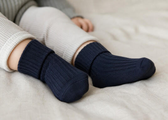 MP Babysokker i ull/bambus "Hilde" Navy