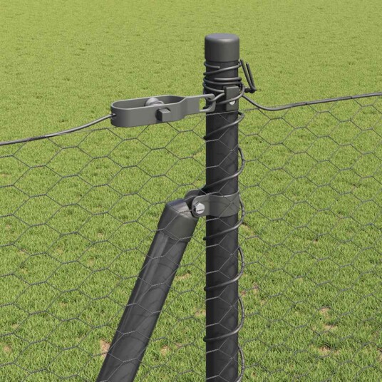Gjerde med innlegg. Grå 1.5 x 10 m PVC belagt stål