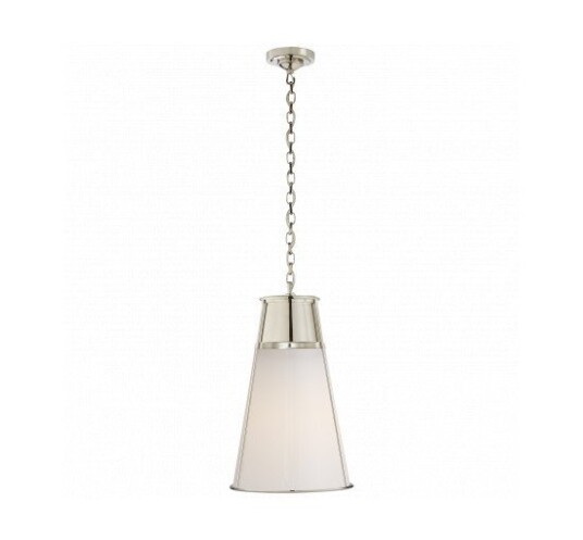 Robinson Large Pendant Polished Nickel/White Glass Robinson Large Pendant Polished Nickel/White Glass