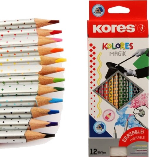 Kores Trekantede Fargeblyanter “Kolores Magik” Kan Viskes Ut 12 Stk I Lindetre Bb93315