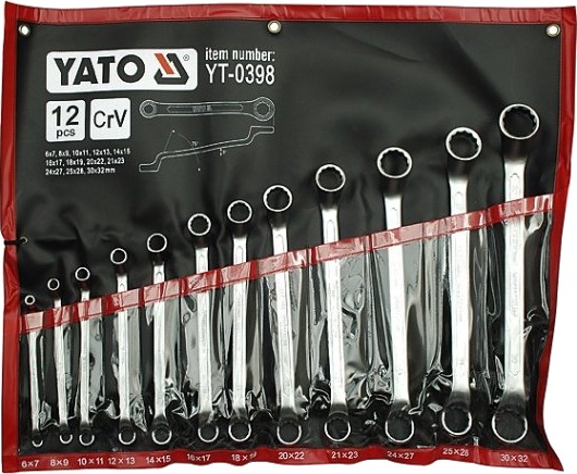 Yato Dobbelthodet Ringnøkkelsett 12 Deler Krom-Vanadium 6-32 mm Yato Dobbelthodet Ringnøkkelsett 12 Deler Krom-Vanadium 6-32 mm