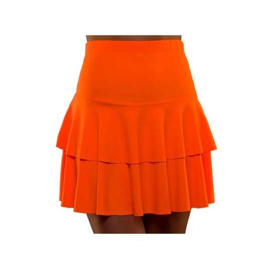 Wicked Costumes Ltd 80-talls Neon Volangskjørt Oransje - Medium/Large