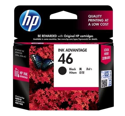 HP 46 / CZ637AE Black Ink - Blekkpatron Svart