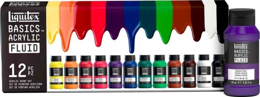 Liquitex Basics Fluid Akrylmaling Sett 12x118ml 12 Farger
