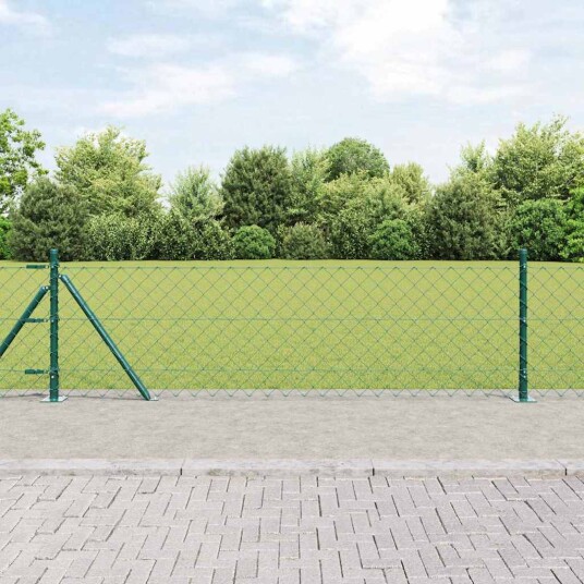 Kjedegrind med 13 flensede stolper 0.6x25 m galvanisert stål
