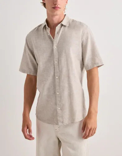 Only & Sons Onscaiden Life Ss Solid Linen Shirt Linskjorter Beige Only & Sons Onscaiden Life Ss Solid Linen Shirt Linskjorter Beige