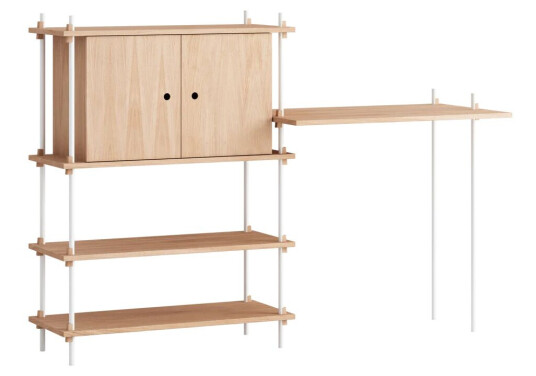 Moebe shelving system s.115.2.D Eik-hvit