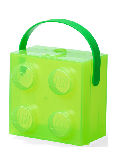 LEGO STORAGE Lego Box W. Handle Translucent Green   Green   ONE SIZE
