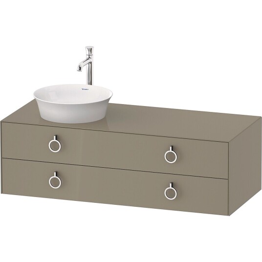 Duravit White Tulip Servantskap 2 skuf. 130x55x40,8 cm Stengrå Høyglans