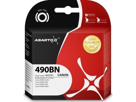 Tusz Asarto Tusz Asarto Do Canon 490Bn | 0663C001 | 140Ml | Black