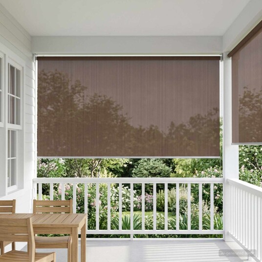 vidaXL Utendørs Rullegardin 90% UV-blokk Gråbrun 180 x 230 cm HDPE