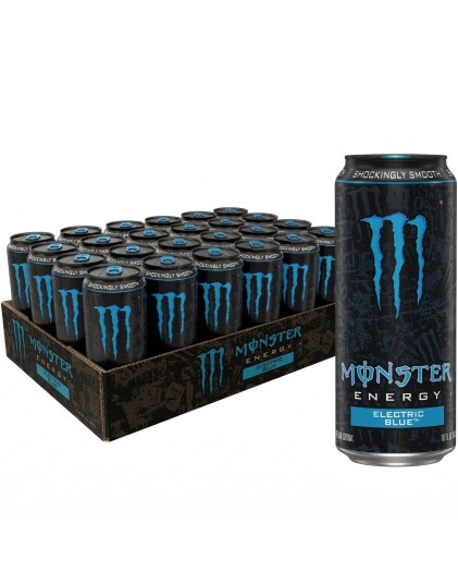 24 stk Monster Energy Electric Blue Helt Brett 24x473 ml USA Import