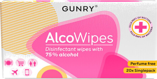 Gunry AlcoWipes 20 stk
