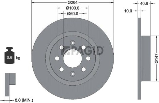 PAGID 54459NC Bremseskive PAGID 54459NC Bremseskive