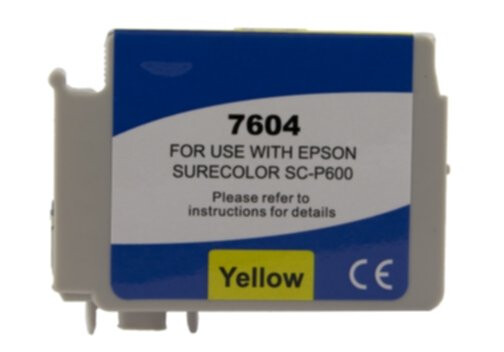 T7604 T7609, Blekkpatron, erstatter Epson T7604, gul, 32 ml, inkClub T7604 T7609, Blekkpatron, erstatter Epson T7604, gul, 32 ml, inkClub
