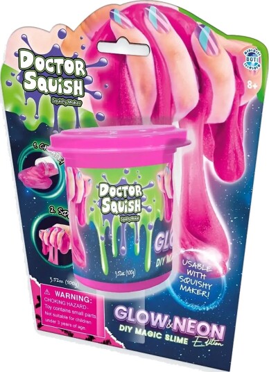 Dr. Squish Pink Slime Glow In The Dark 100G Pink ONE SIZE Dr. Squish Pink Slime Glow In The Dark 100G Pink ONE SIZE