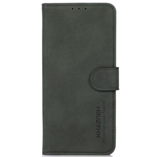 Khazneh Samsung Galaxy S21 FE (5G) KHAZNEH Retro Flipdeksel i PU Skinn med Lommebok - Grønn