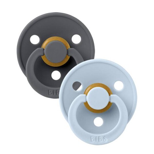 Bibs 2 Pack Latex Symmetriske Smokker Iron/baby Blå