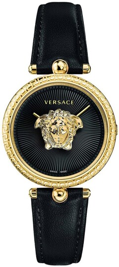 Versace Dameklokke VECQ00118 Palazzo Empire Sort/Gulltonet stål Ø34