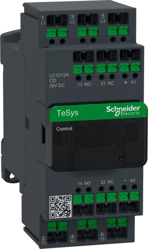 Schneider Electric Kontaktor Deca 12A 3P 36V DC Snap-in, LC1D12ACD