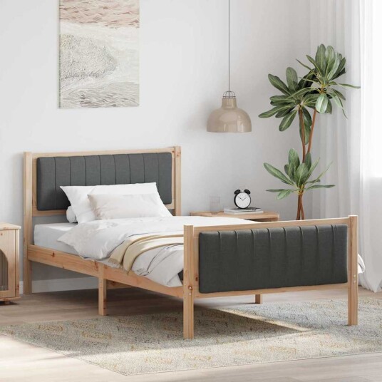 Sengestamme brun og mørkegrå 100 x 200 cm Heltre furu