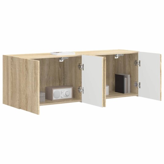 TV Veggskap 2 pcs Sonoma eik 59,5 x 31 x 40 cm Konstruert tre